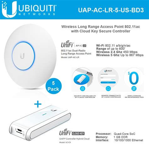 Ubiquiti UniFi AP AC LR UAP-AC-LR-5-US Wireless Access Point 802.11ac ...