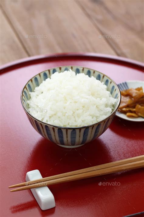 gohan, japanese cooked white rice Stock Photo by motghnit | PhotoDune