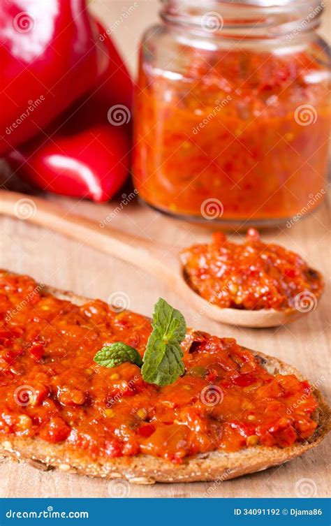 Serbian ajvar stock photo. Image of jelly, homemade, balkan - 34091192