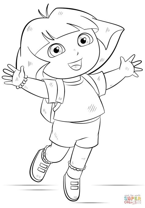 Dora Outline For Colouring | Dora coloring, Dora drawing, Summer ...