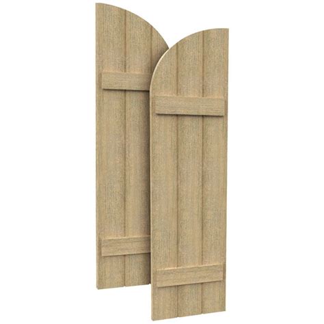 Fypon Polyurethane Timber 3 Board & 2 Batten Arch Top Shutters - 1 Pair