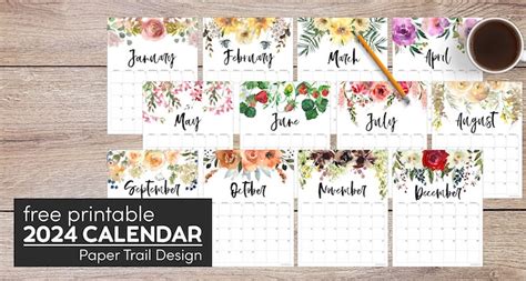 2024 Calendar Printable Free Monthly - Gates Joellen