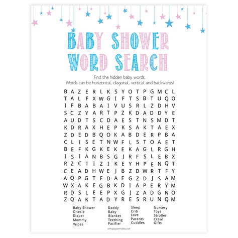 Baby Word Search - Printable Gender Reveal Baby Games – OhHappyPrintables