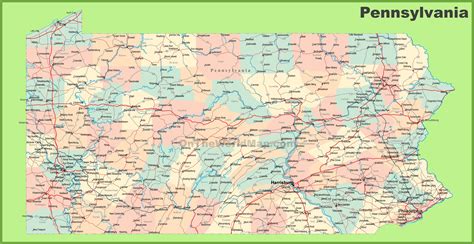 Road map of Pennsylvania with cities - Ontheworldmap.com