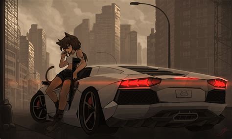 Girls Be Ambitious!, anime girls, anime, Lamborghini, car, vehicle HD ...