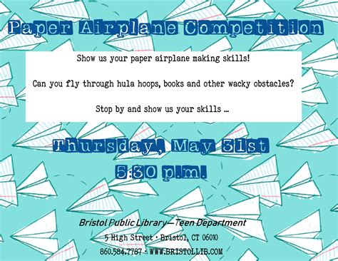 Paper Airplane Competition - Bristol Public Library