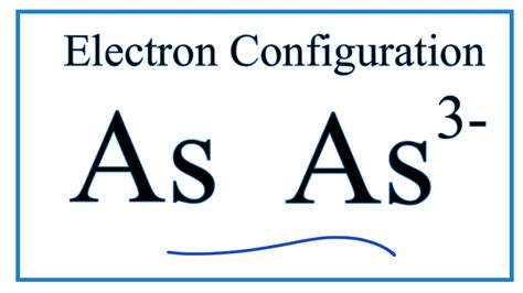 How to write the electron configuration for Arsenic (As and the As 3 ...