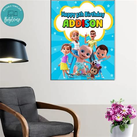 Looloo Kids Birthday Welcome Sign Digital File Printable DIY | Bobotemp