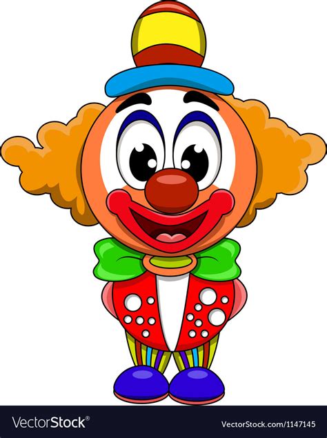 Cute clown cartoon Royalty Free Vector Image - VectorStock