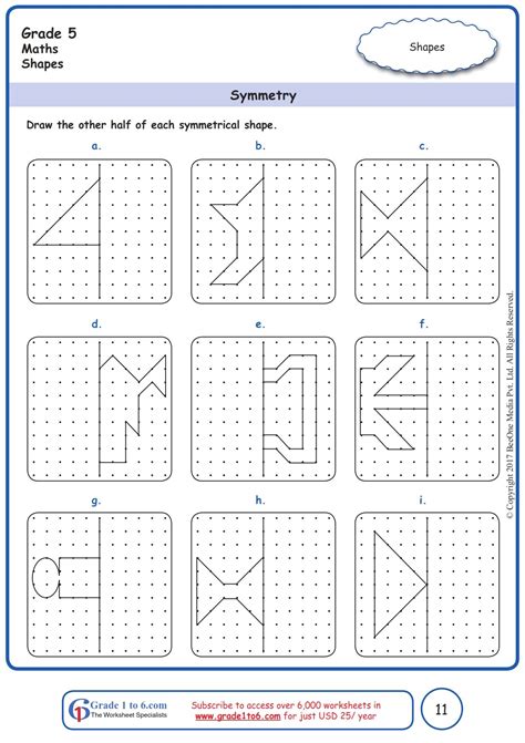 Mathematics Worksheets About Symmetry Line