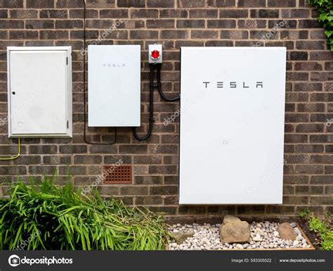 Tesla Powerwall Backup Gateway Installed Brick House Wall – Stock ...