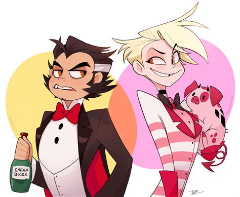 Angel Dust and Husk in their human forms, fanart by Lichenmire ...