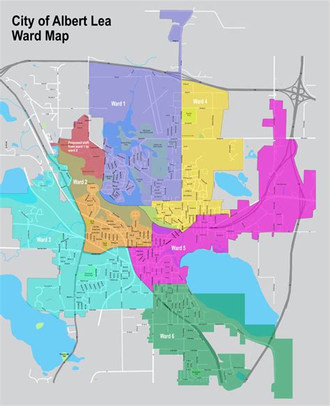 City of Albert Lea ward map with redistricting changes | City of Albert Lea