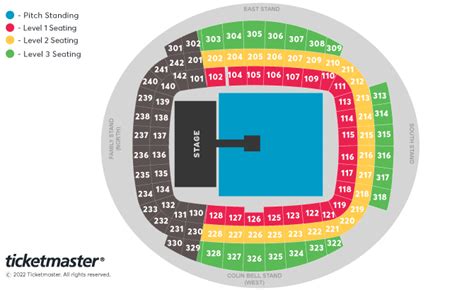 Coldplay - Infinity Tickets Seating Plan - Etihad Stadium Manchester