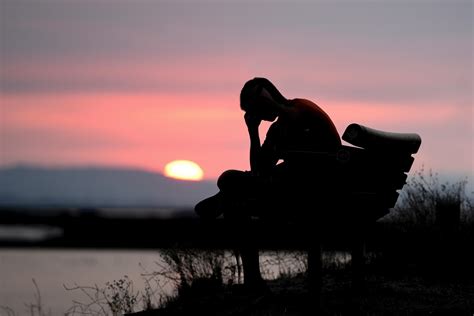 wallpaper silhouette, alone, sad, dark, sunset HD : Widescreen : High ...