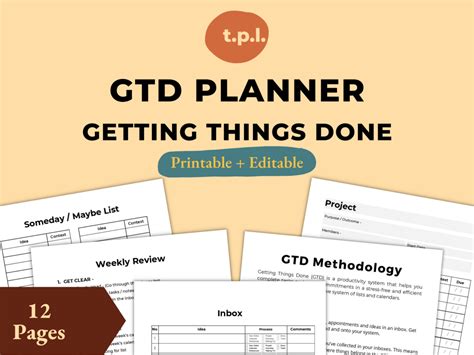 Getting Things Done (GTD) Printable Planner System - The Productivity ...