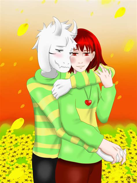 Undertale Asriel X Chara by vanillaxbiscuit on DeviantArt