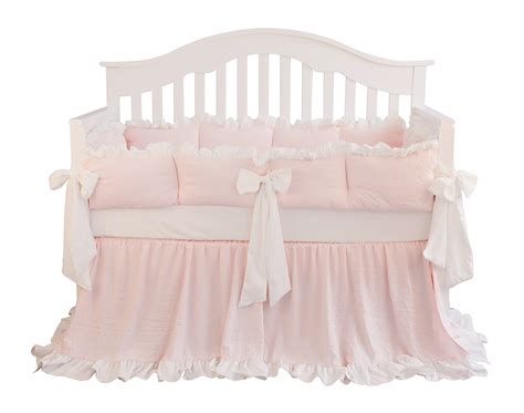 Blush Coral Pink Ruffle Crib Bedding Set Baby Girl Bedding Blanket ...