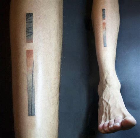 Abstract line tattoo on the shin by tattooist ri - Tattoogrid.net