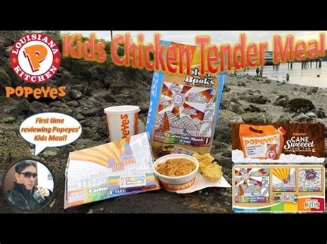 Popeyes Kids Chicken Tender Meal With Coloring Book Fun! - YouTube