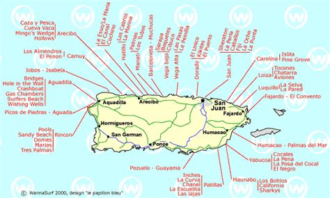 Puerto Rico Map Beaches - ToursMaps.com