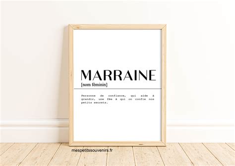 Affiche A3 Marraine Définition - Mes Petits Souvenirs