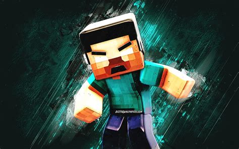 2K free download | Herobrine, Minecraft, blue stone background ...