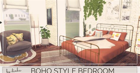 BOHO STYLE BEDROOM + DOWNLOAD + TOUR + CC CREATORS | The Sims 4 | - Dinha