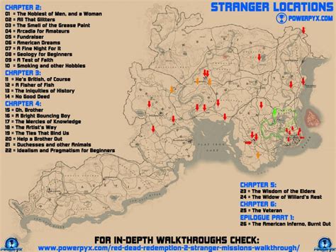 Red Dead Redemption 2 All Stranger Locations Map