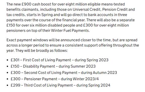 Dwp Cost Of Living Payment 2023 Dates