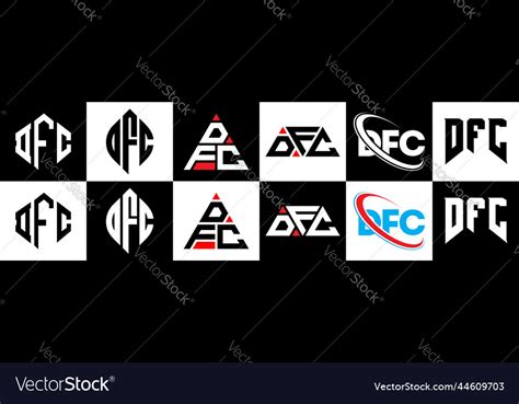 Dfc letter logo design in six style polygon Vector Image