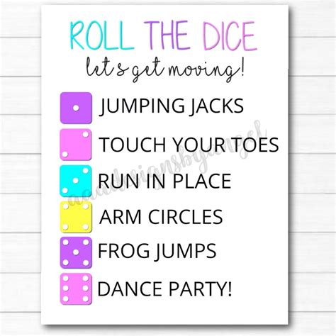 Roll The Dice Game Printable