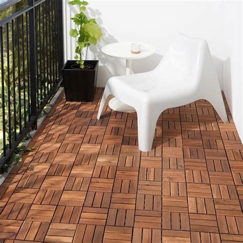 RUNNEN decking, outdoor, brown stained, 9 sq feet - IKEA