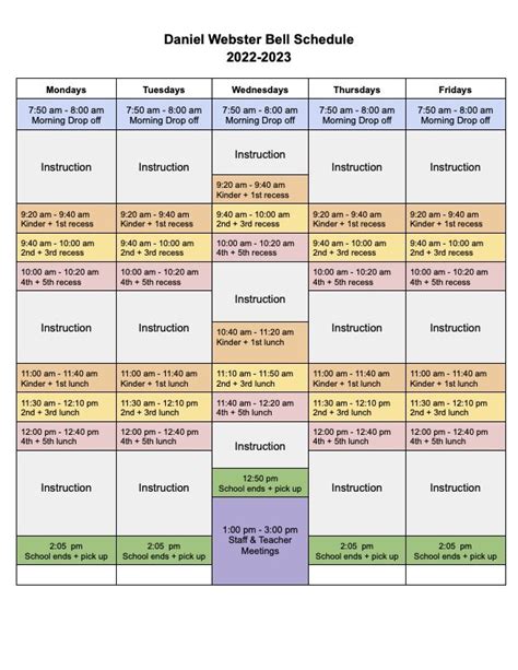 Daniel Webster Bell Schedule | SFUSD