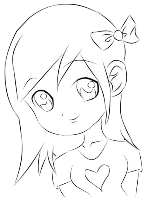 Chibi Girl Lineart by ChrishChrish on DeviantArt