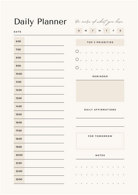 Daily Planner Printable Blank