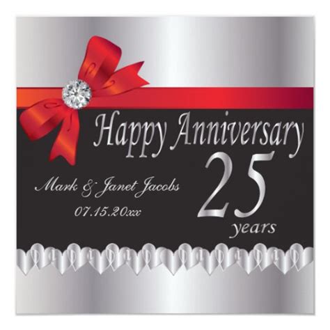 Happy 25th Silver Wedding Anniversary Card | Zazzle