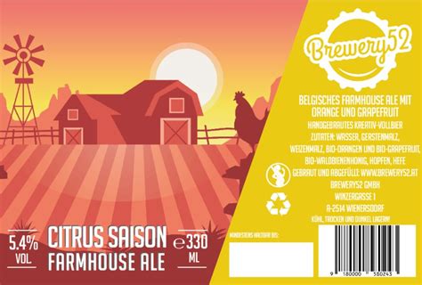 Brewery52 - Citrus Saison - Farmhouse Ale, 750ml - 90 FALSTAFF Punkte