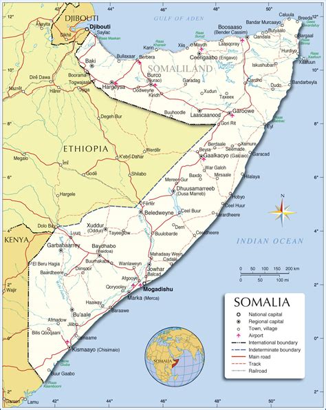 Political Map of Somalia (1200 pixel) - Nations Online Project