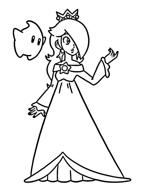 Rosalina from Super Mario Coloring Page - Free Printable Coloring Pages