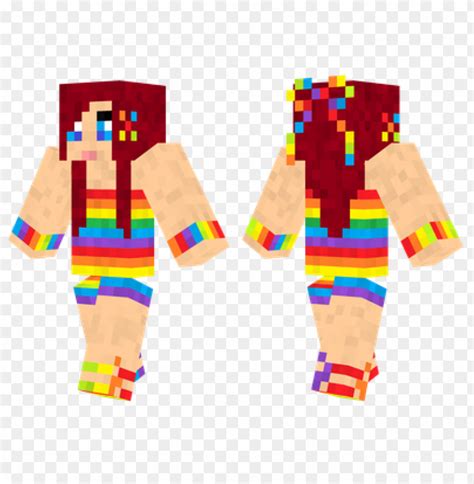 Minecraft Rainbow Girl Skin cutout PNG & clipart images | TOPpng