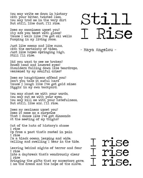 Maya Angelou Poems Still I Rise