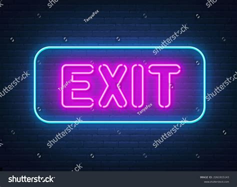 Exit Neon Sign On Brick Wall Stock Vector (Royalty Free) 2261915143 ...