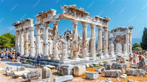 Premium Photo | Temple of Artemis Corfu Ruins of an ancient sanctuary ...