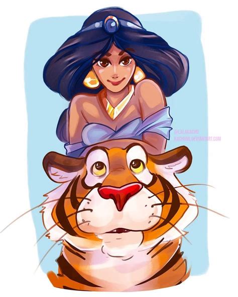 Jasmine and rajah by art-by-Shiela on DeviantArt | Disney art, Disney ...