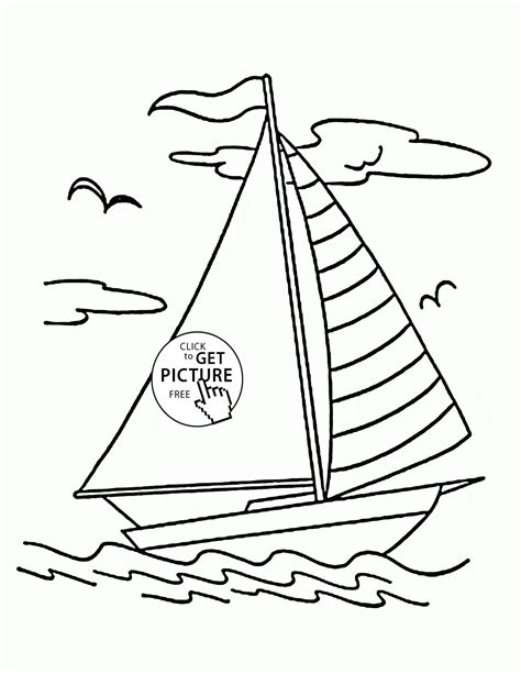 Sailing Boat coloring page for kids, transportation coloring pages ...