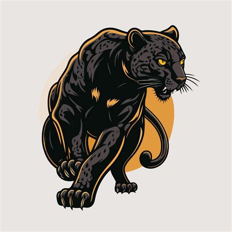 Black Panther jaguar face logo mascot icon wild animal character vector ...