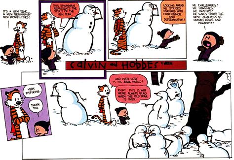 Calvin and Hobbes Snowman Theme Cartoons