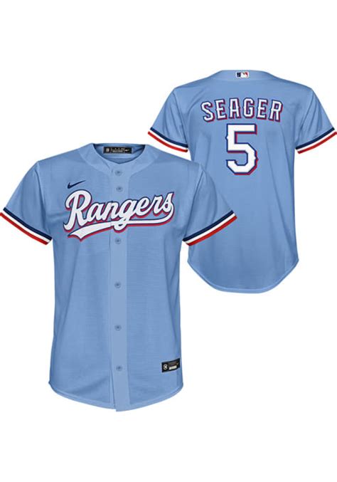 Texas Rangers Corey Seager Youth LIGHT BLUE Alt Replica Baseball Jersey