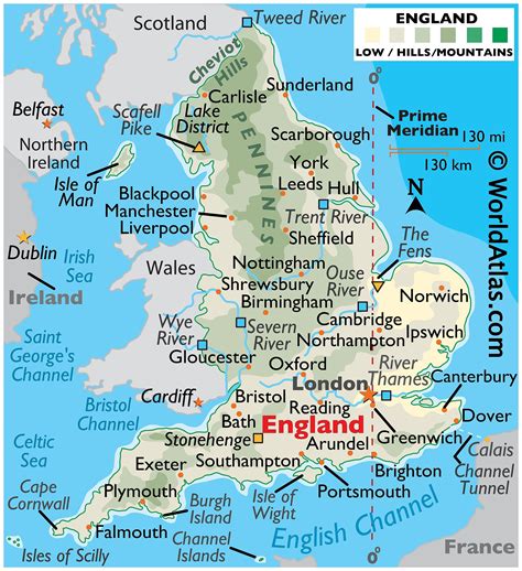 A To Z Map Of England - United States Map